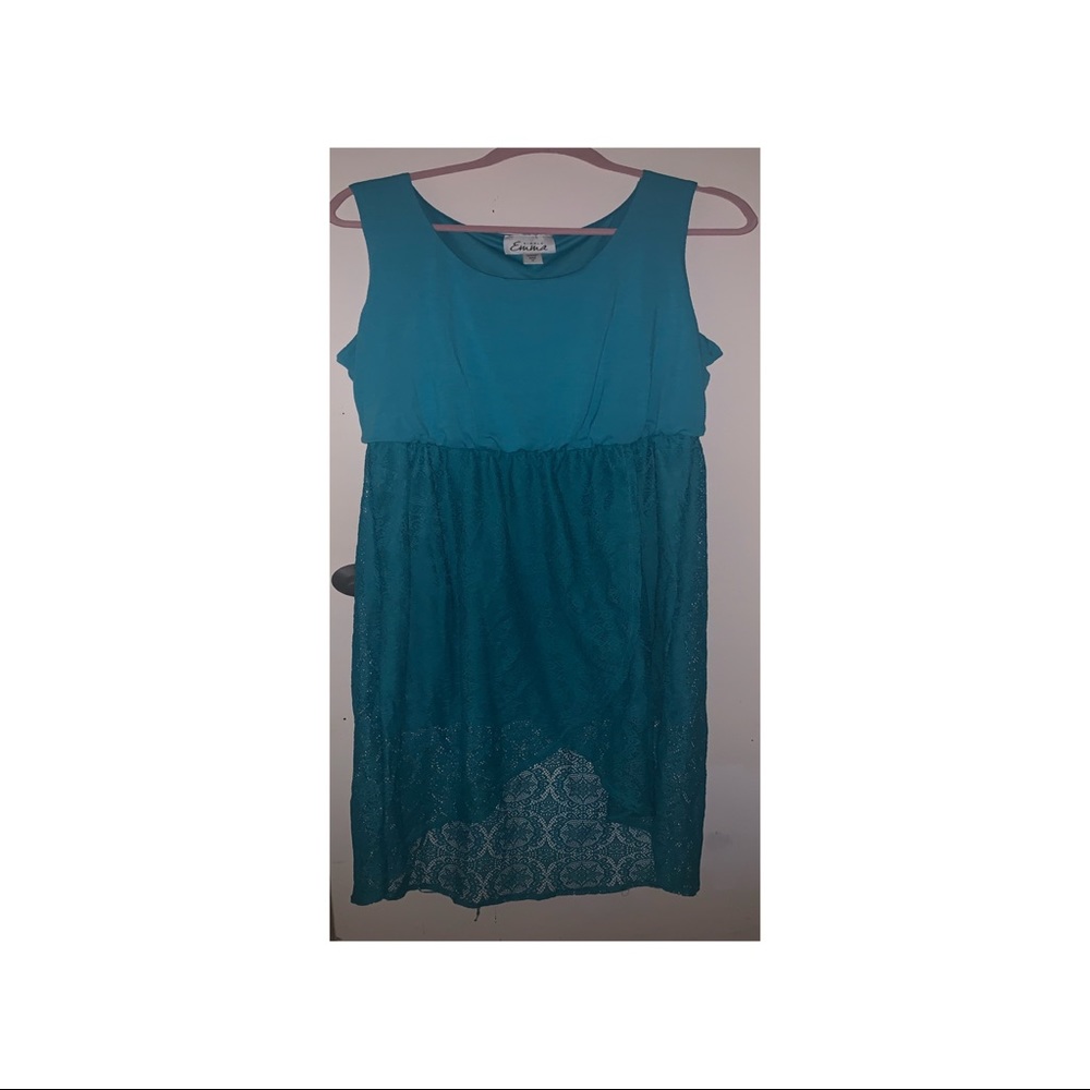 Blue Summer Wrap Around High Low Sleeveless Dress